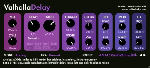 ValhallaDSP - Valhalla Delay Torrent v3.0.0 VST, VST3, AAX x64 [Win]